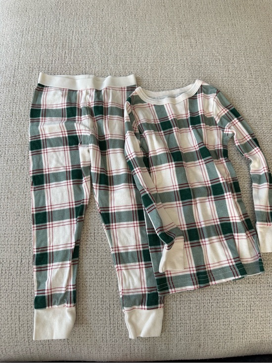 Wondershop Other - Wondershop Green and Cream Plaid Kids Thermal Pajama Set